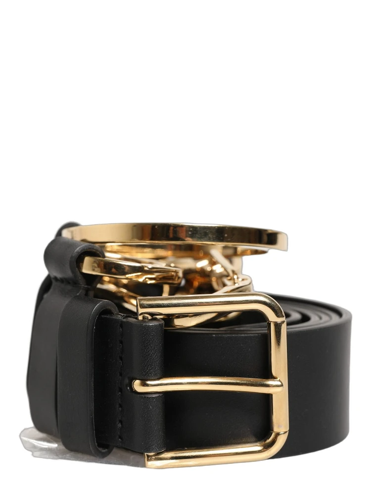 Black Calf Leather Gold Metal Buckle Men Belt alternative