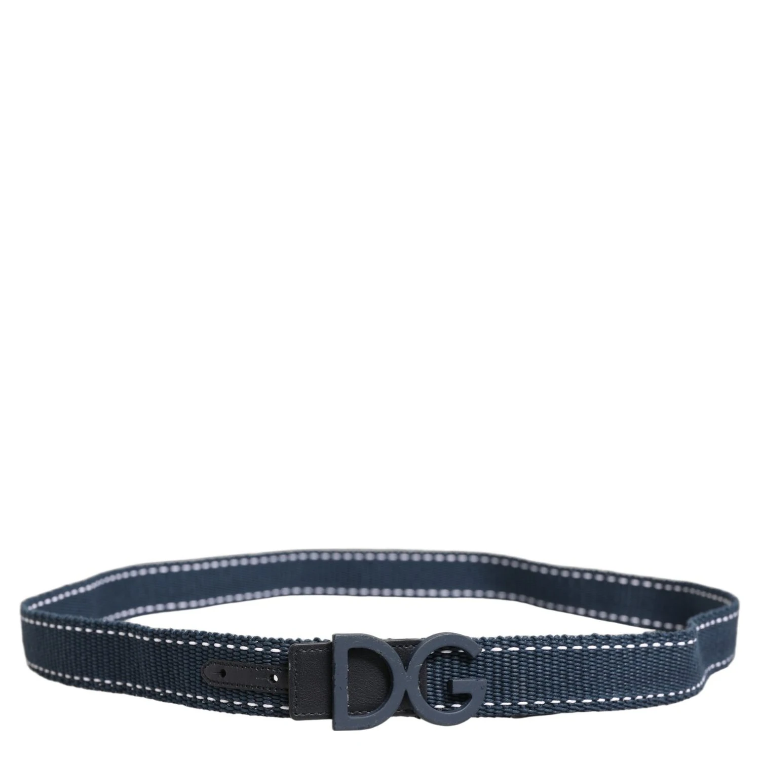 Blue Cotton Canvas DG Logo Metal Buckle Belt