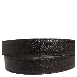 Brown Calf Leather Vintage Style Silver Buckle Belt