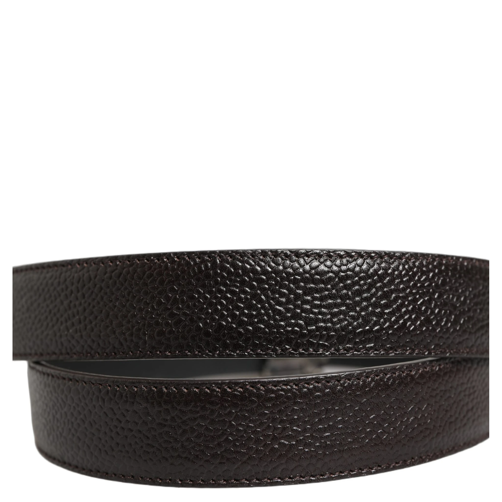 Brown Calf Leather Vintage Style Silver Buckle Belt