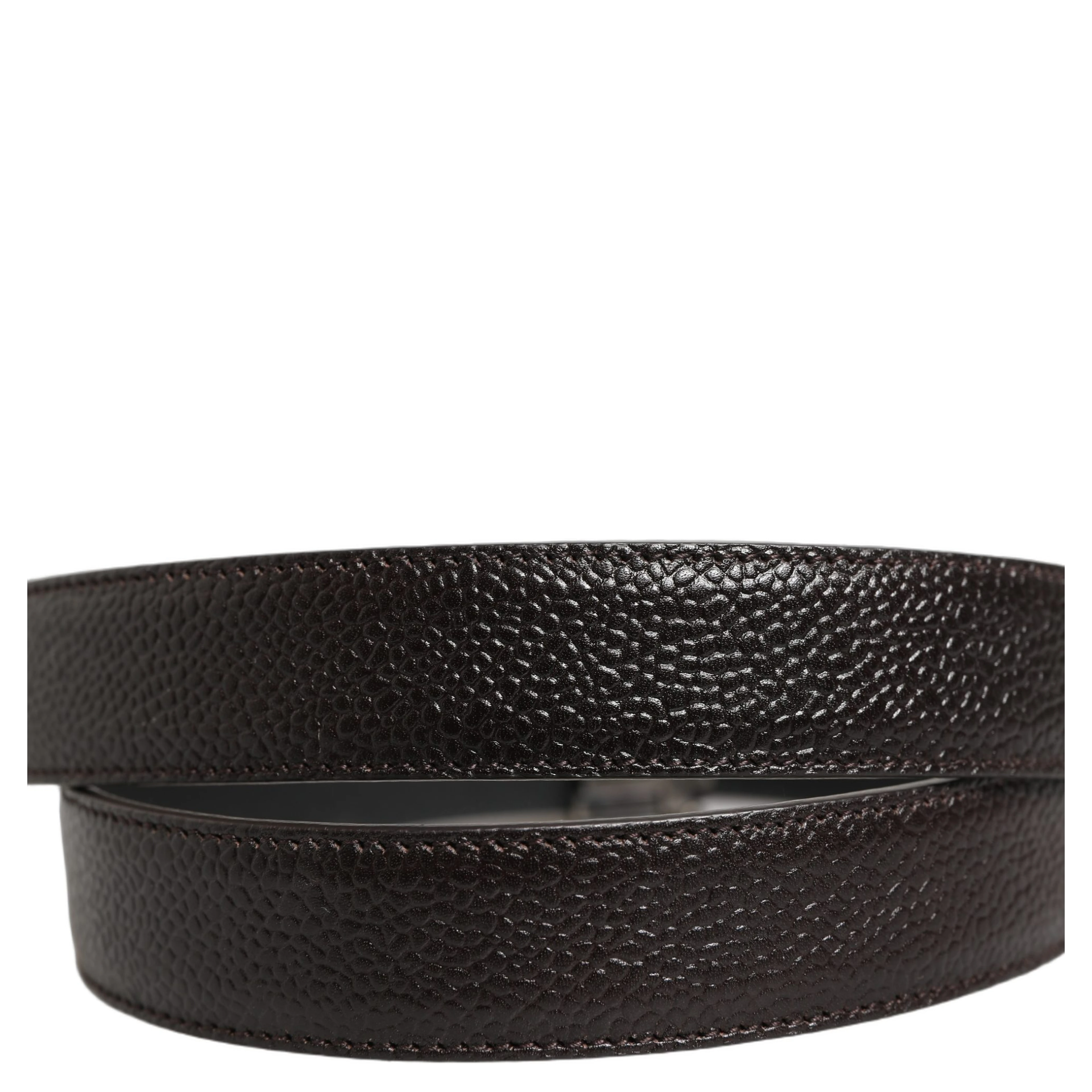 Brown Calf Leather Vintage Style Silver Buckle Belt