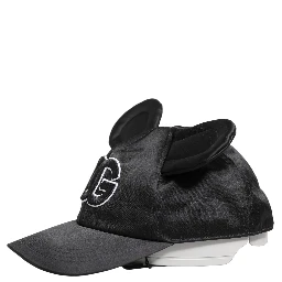 Men Black Velvet Animal Ears Baseball Cap Hat