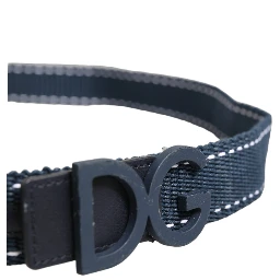 Blue Cotton Canvas DG Logo Metal Buckle Belt