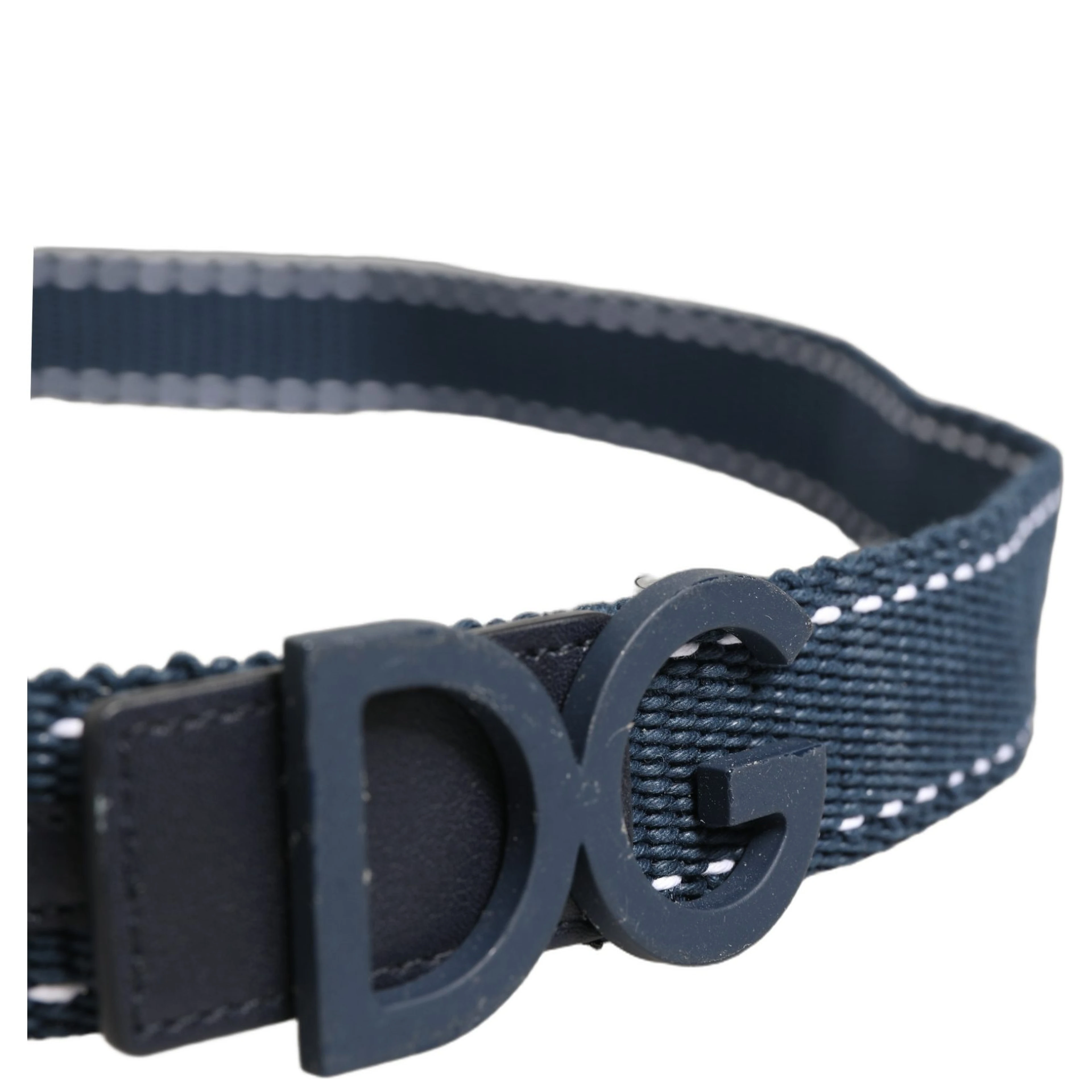 Blue Cotton Canvas DG Logo Metal Buckle Belt