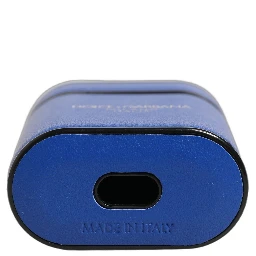 Case Blue Calf Leather Logo Flip Holder Strap Airpods