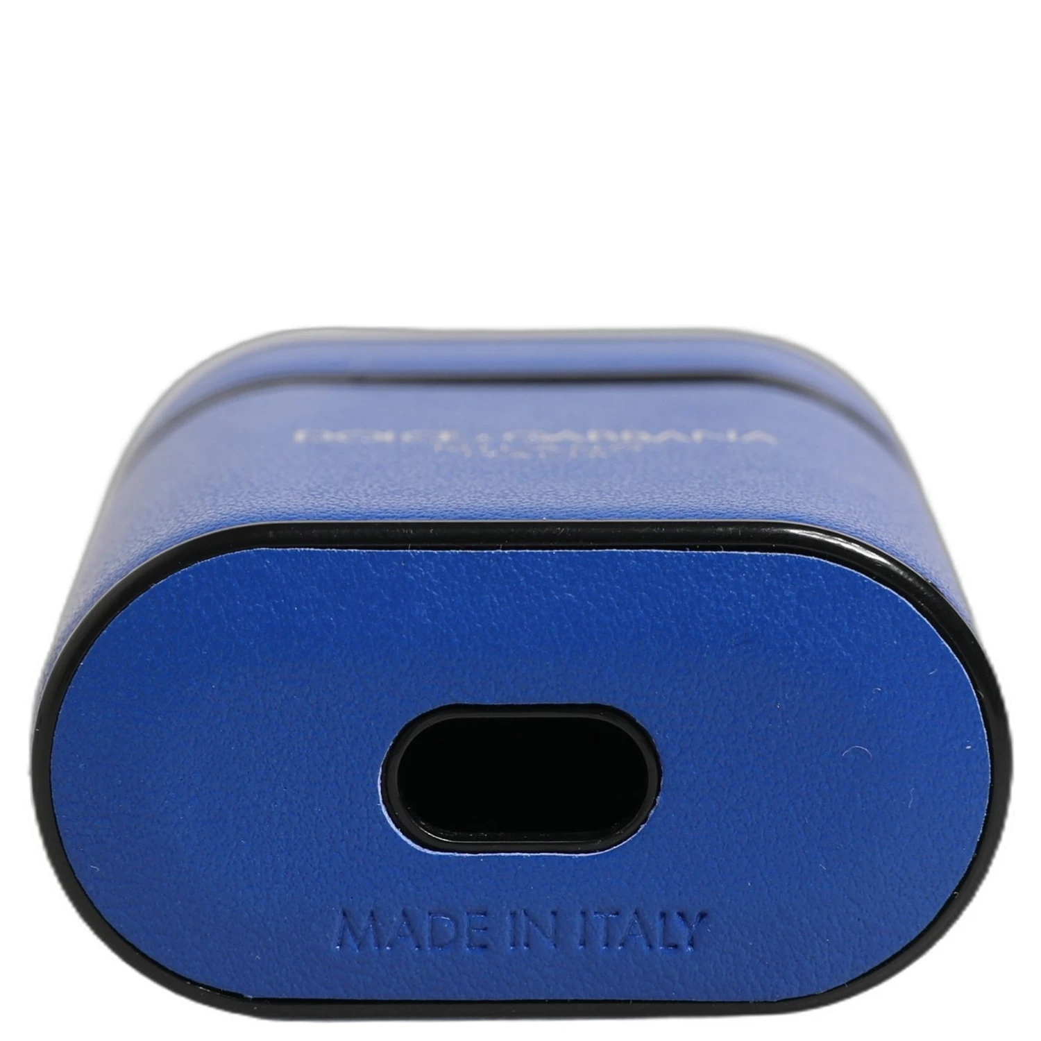 Case Blue Calf Leather Logo Flip Holder Strap Airpods