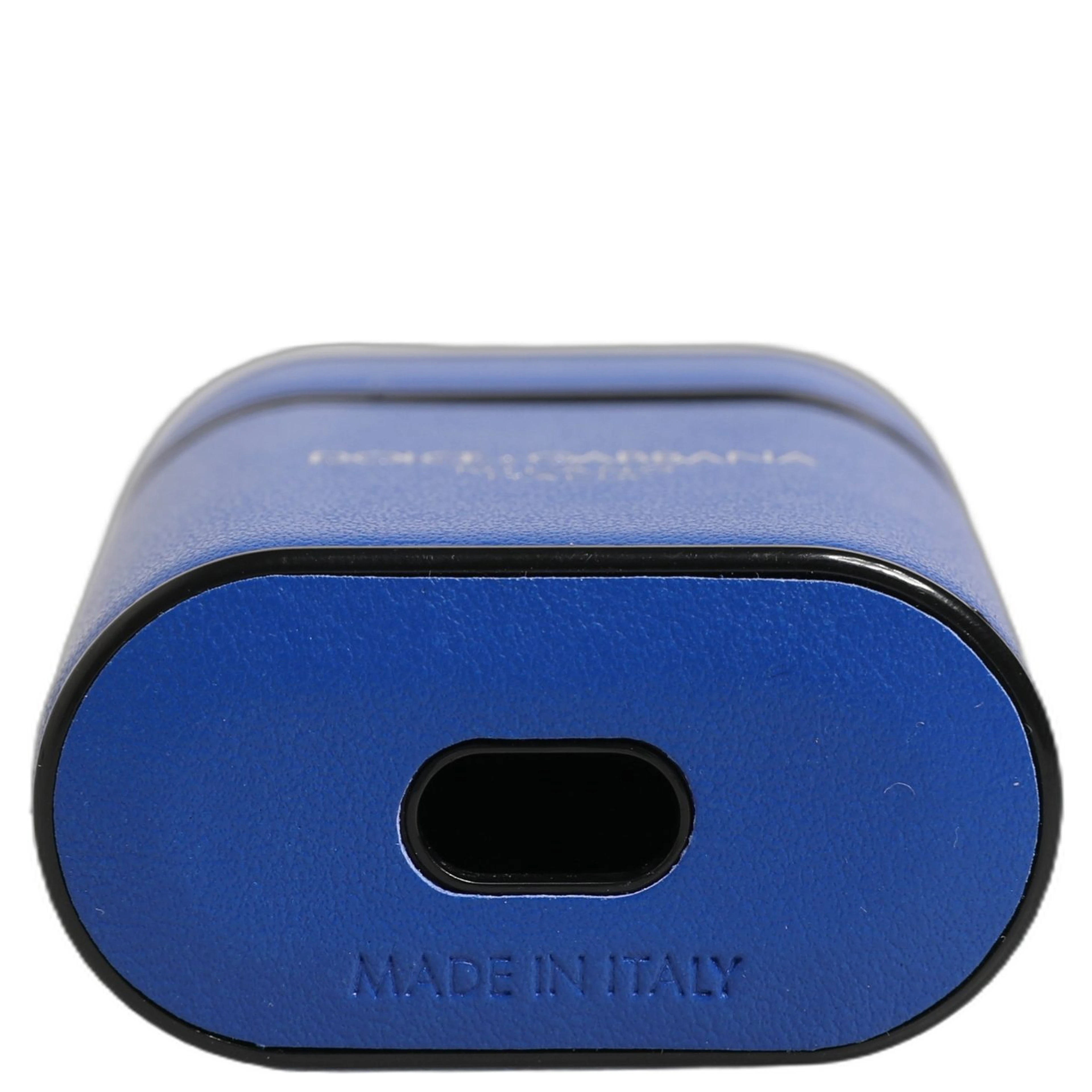 Case Blue Calf Leather Logo Flip Holder Strap Airpods
