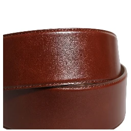 Brown Calfskin Leather Gold Metal Buckle Belt