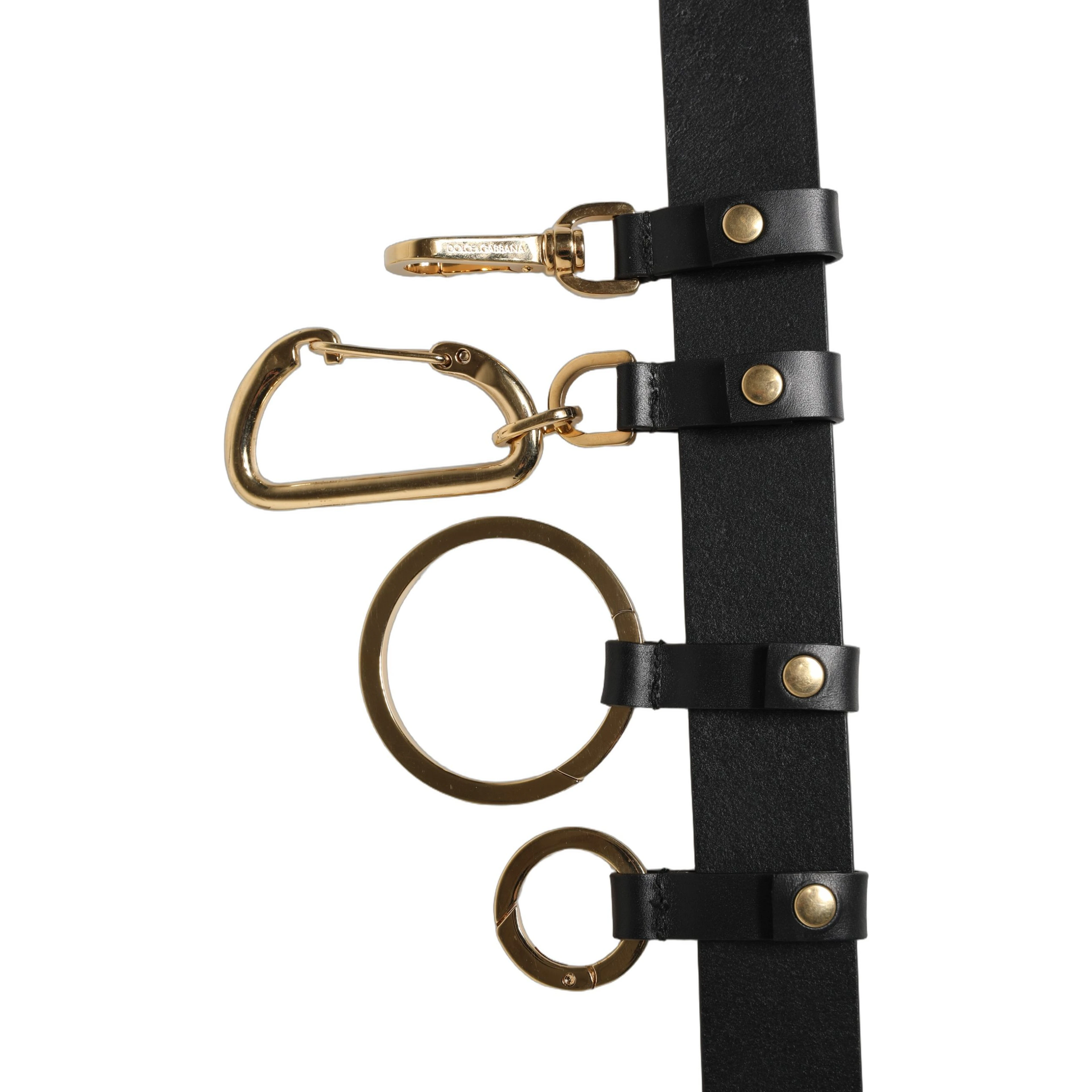 Black Calf Leather Gold Metal Buckle Men Belt