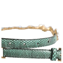 Green Leather Daisy Crystal Embellished Waist Belt