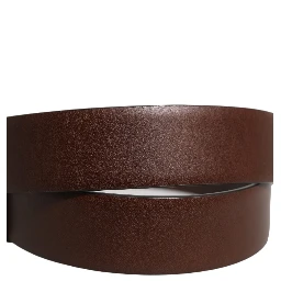 Brown Calfskin Leather Gold Metal Buckle Belt