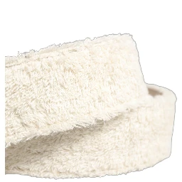 White Cotton Fleece DG Logo Metal Buckle Belt