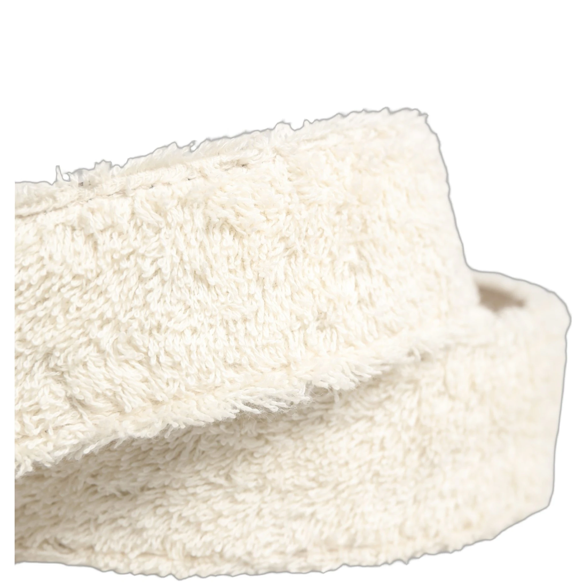White Cotton Fleece DG Logo Metal Buckle Belt