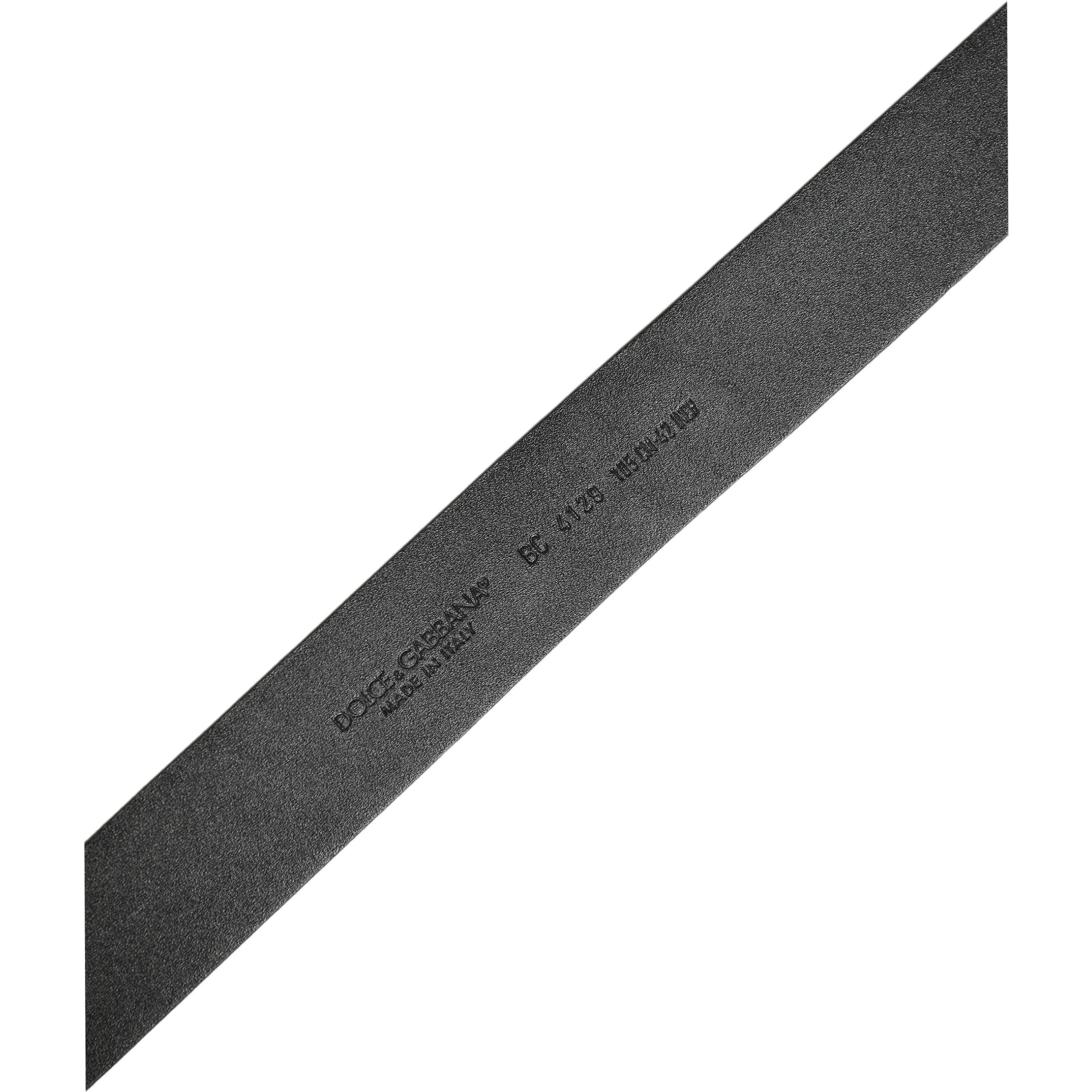 Black Leather Prince Crown Logo Buckle Belt
