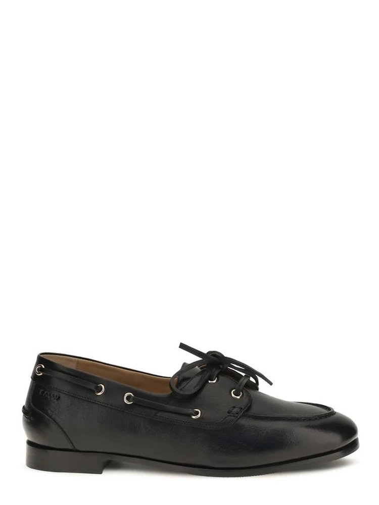 Black Calf Leather Bos Taurus Slip-On Loafers