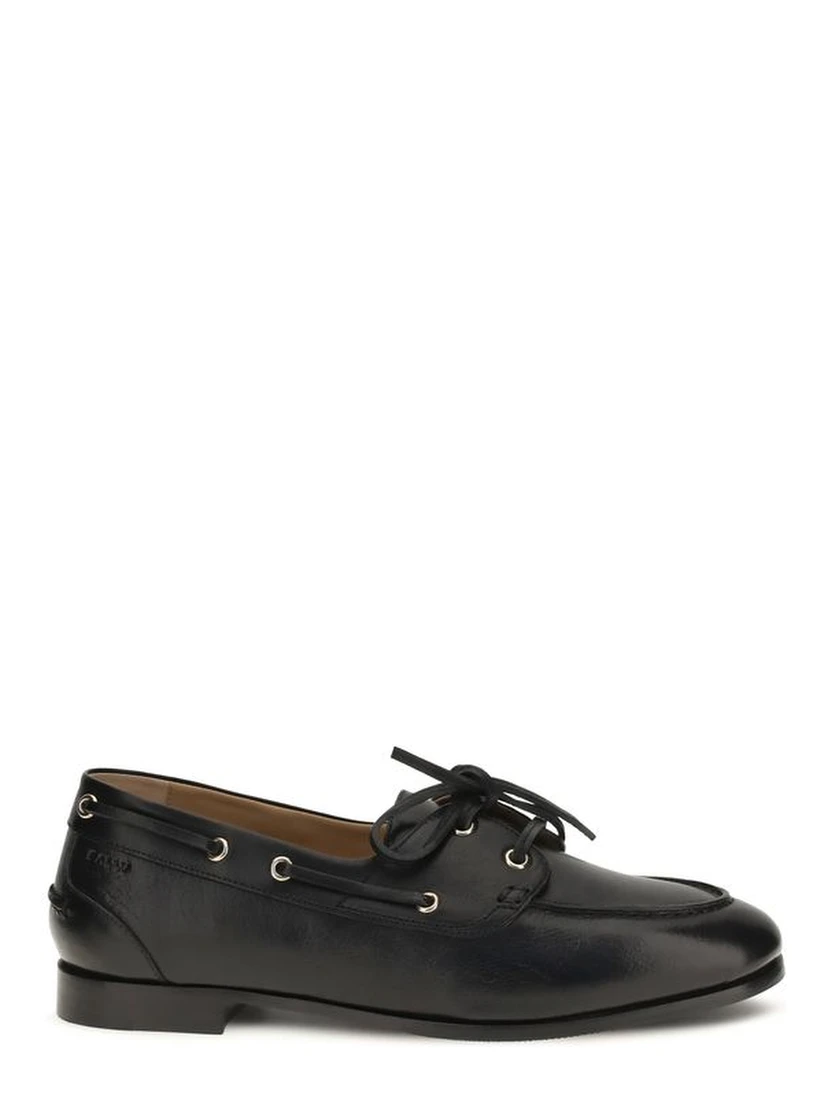 Black Calf Leather Bos Taurus Slip-On Loafers