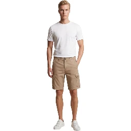 Beige Cotton Bermuda Shorts