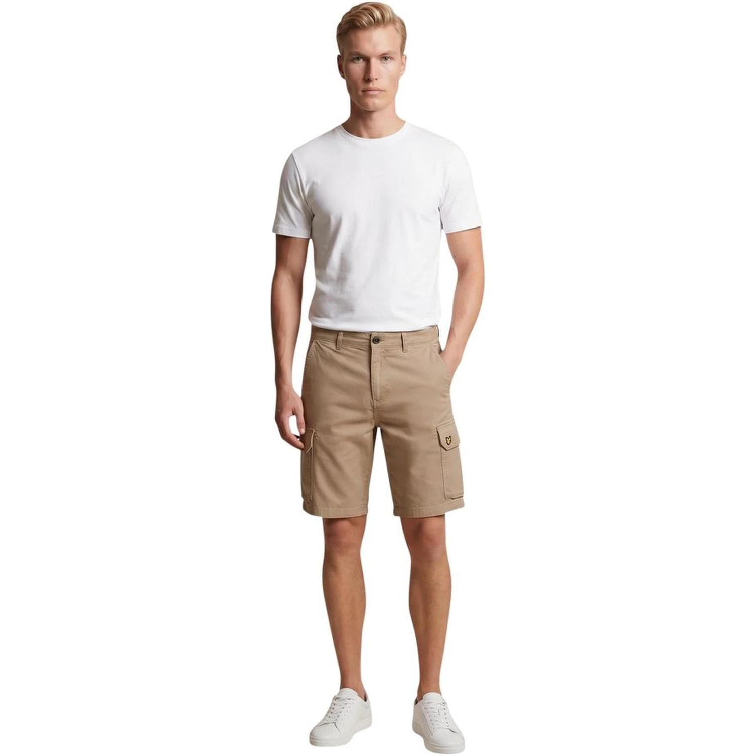 Beige Cotton Bermuda Shorts