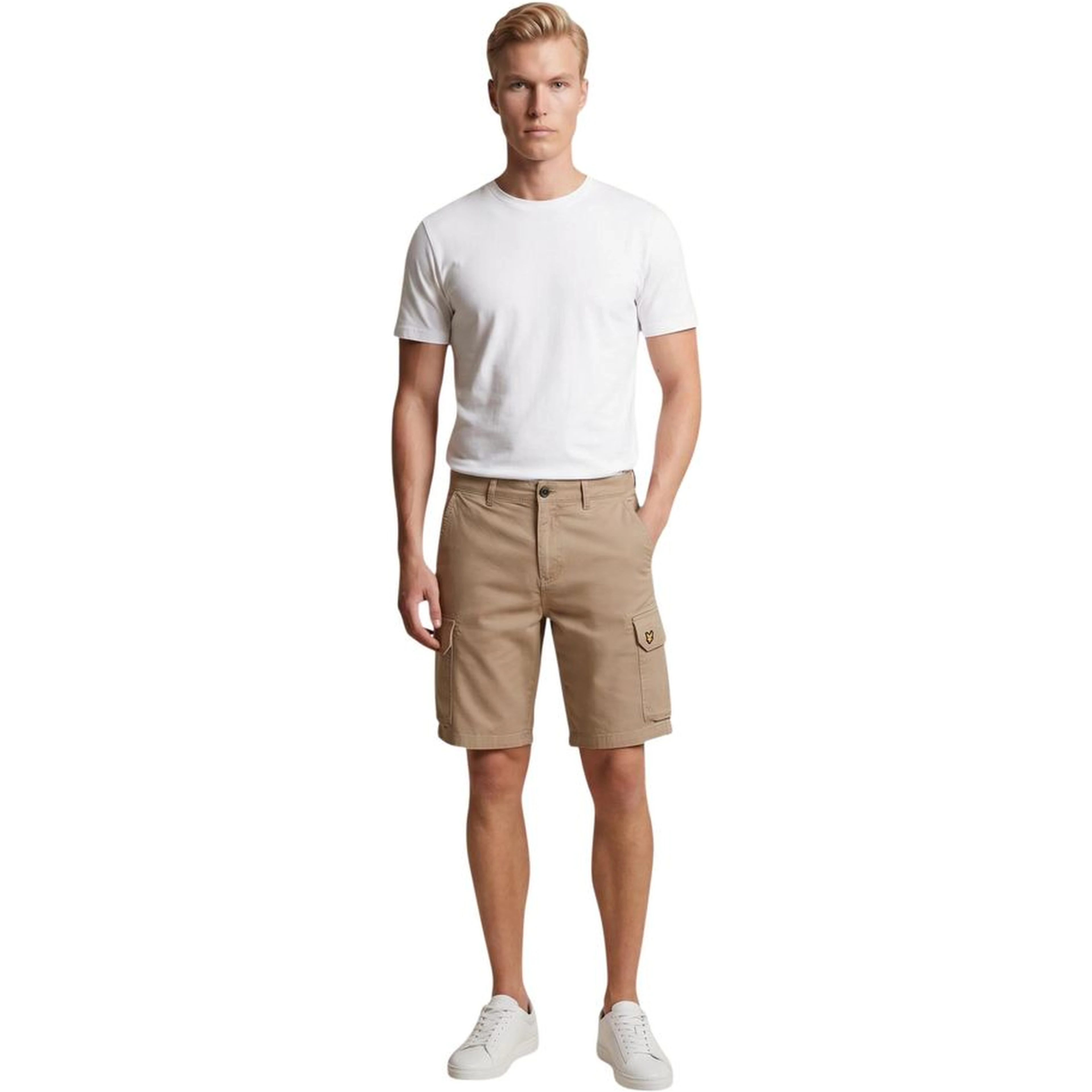 Beige Cotton Bermuda Shorts