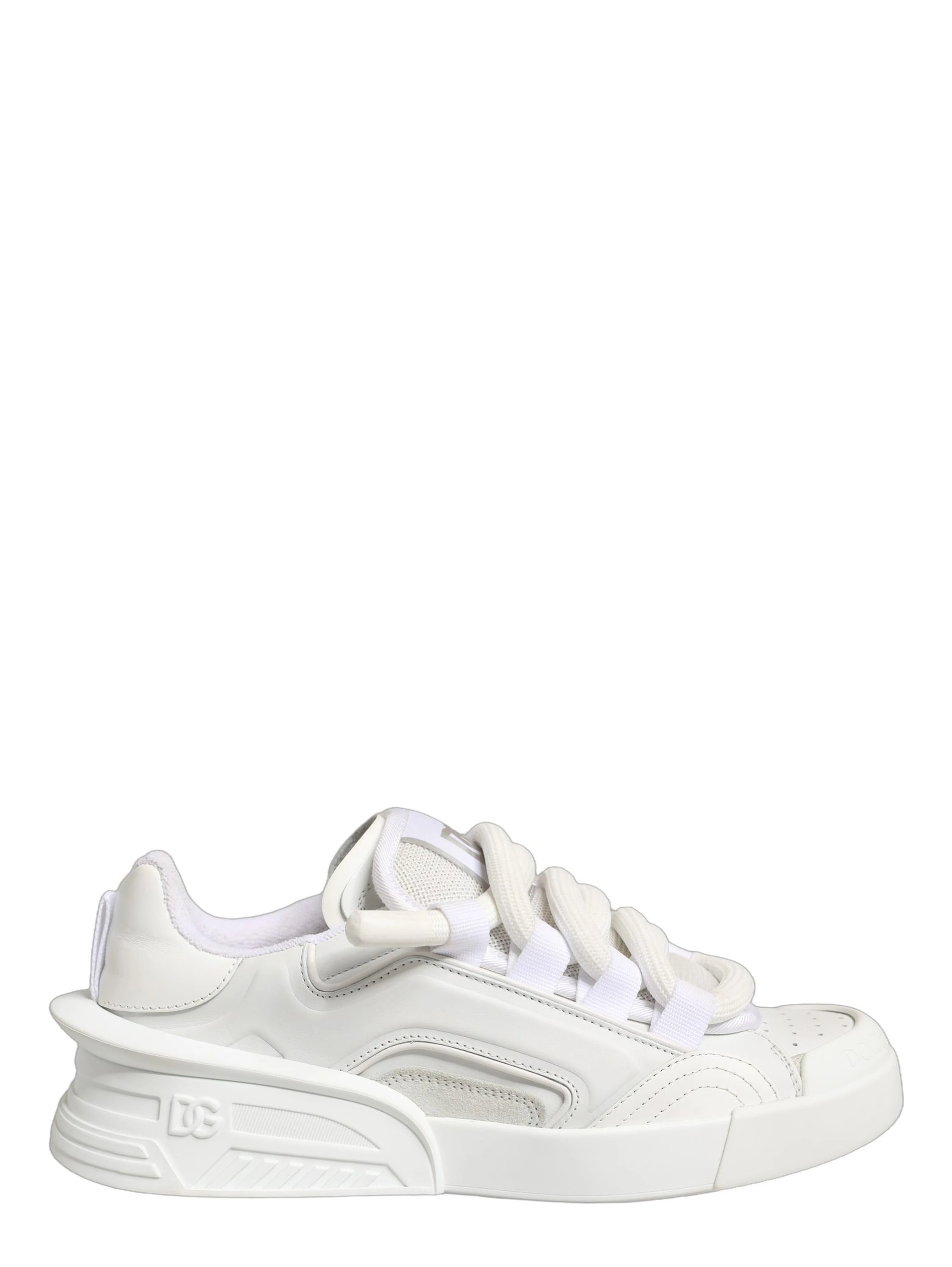 White Calfskin Leather Low Top Sneakers Shoes
