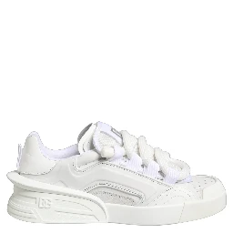 White Calfskin Leather Low Top Sneakers Shoes