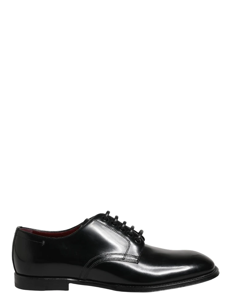 Black Calfskin Leather Derby Men Dress Shoes alternative