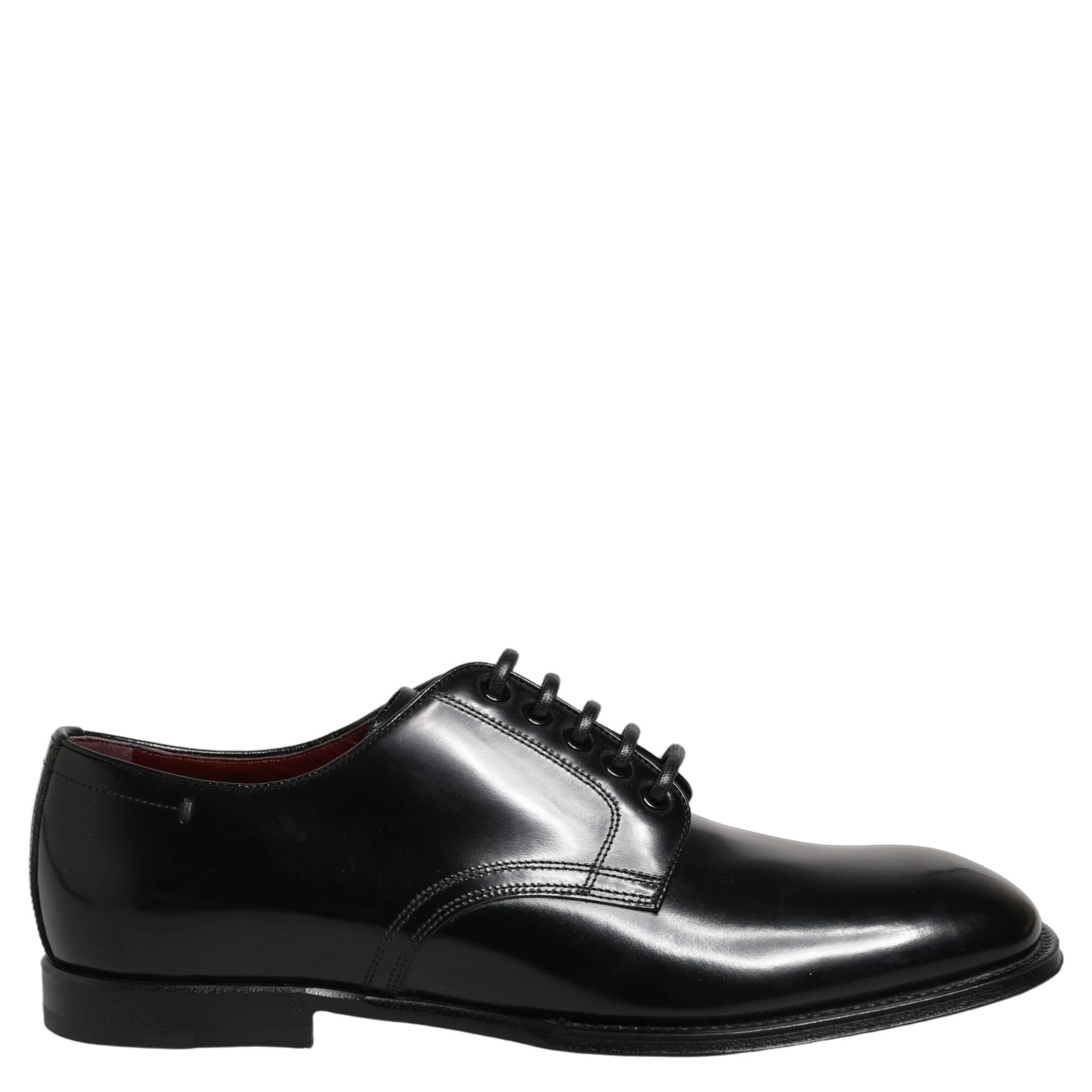 Black Calfskin Leather Derby Men Dress Shoes