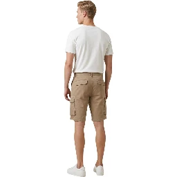 Beige Cotton Bermuda Shorts