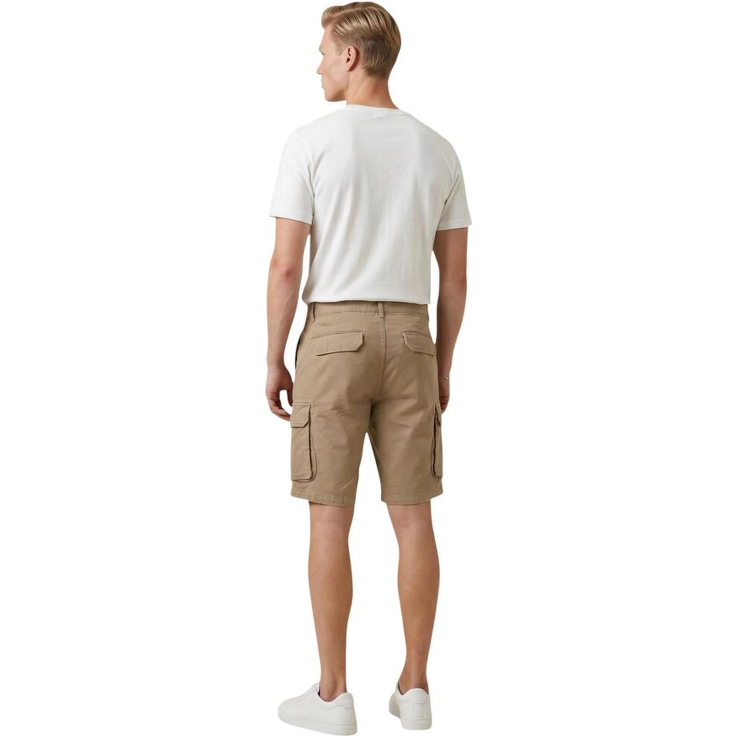 Beige Cotton Bermuda Shorts