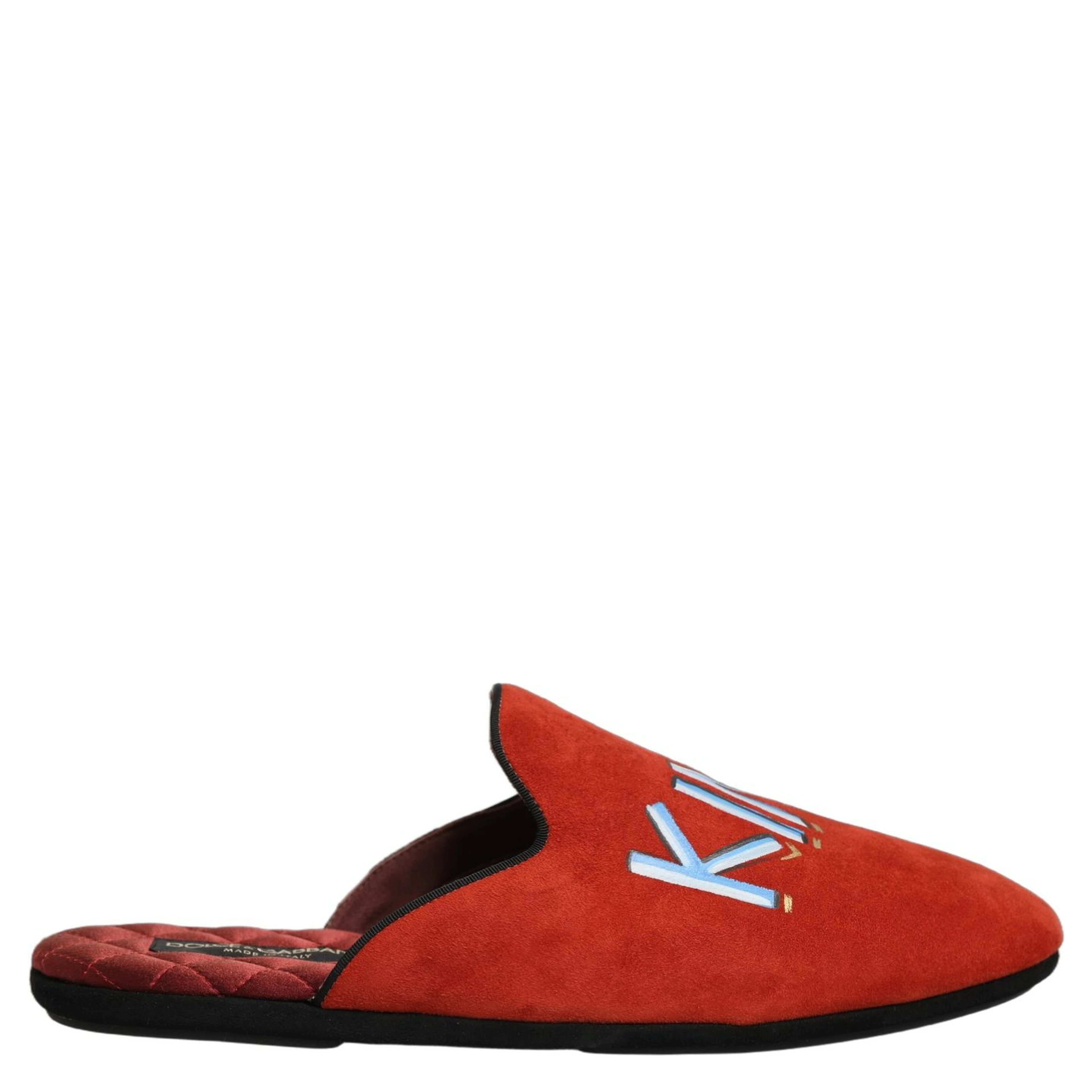 Red Suede DG King Men House Slipper Shoes