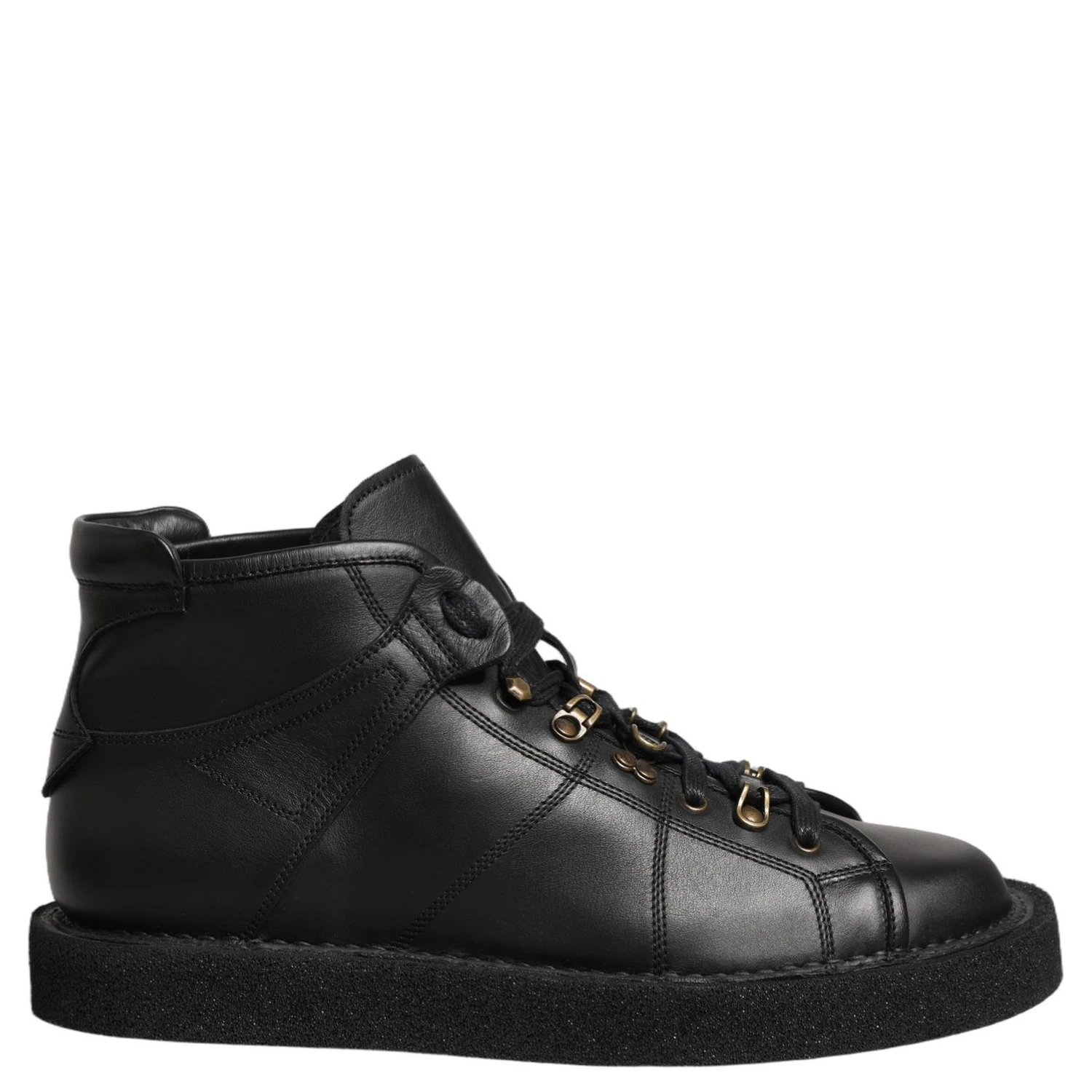 Black Leather Lace Up Men Ankle Boots Shoes