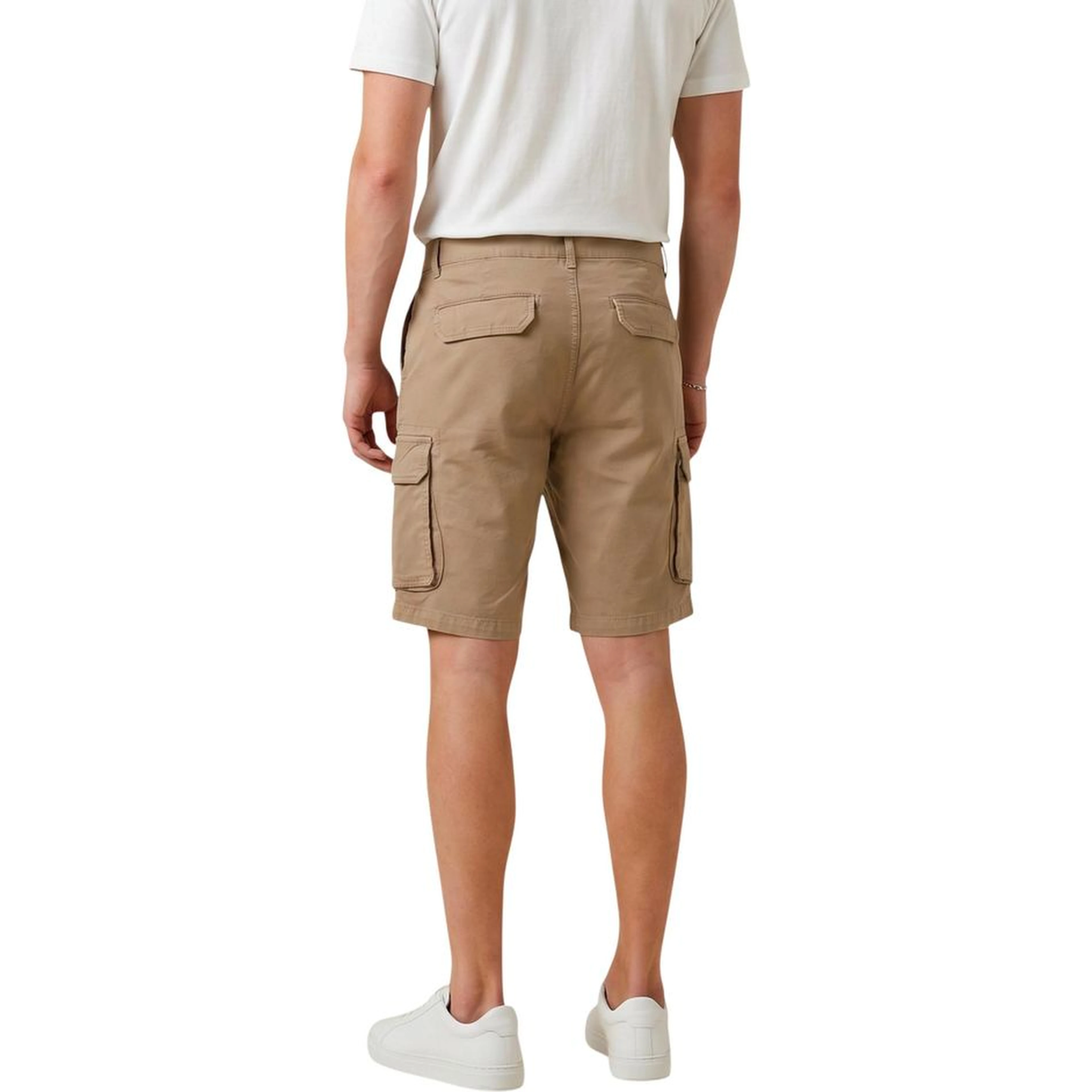 Beige Cotton Bermuda Shorts