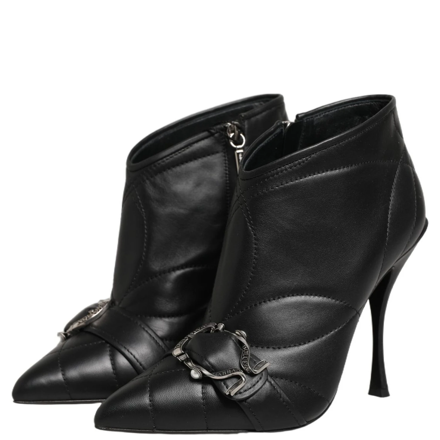 Black Devotion Quilted Buckled Boots Shoes