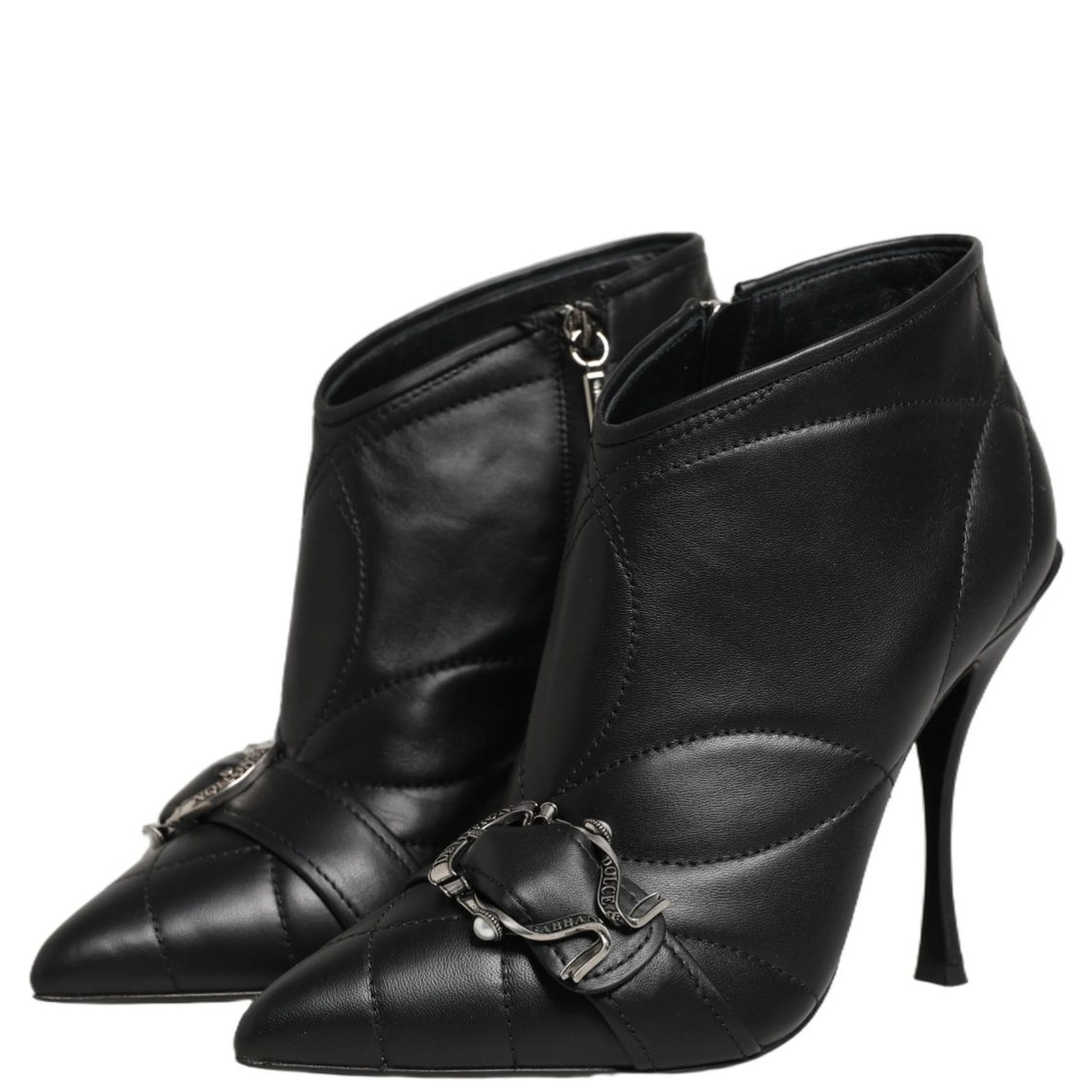 Black Devotion Quilted Buckled Boots Shoes