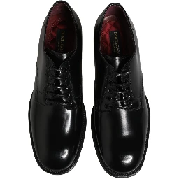 Black Calfskin Leather Derby Men Dress Shoes