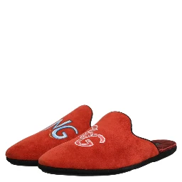 Red Suede DG King Men House Slipper Shoes