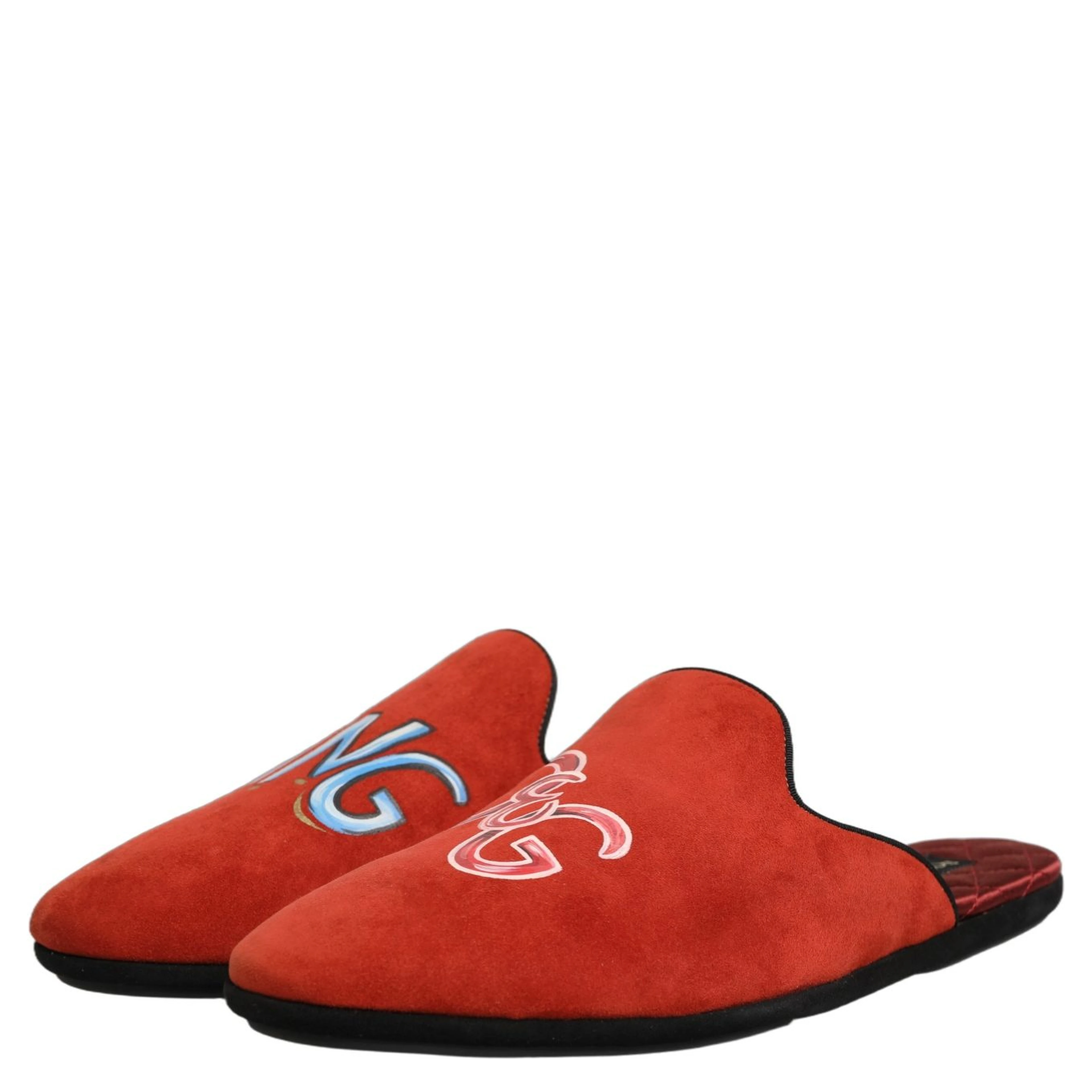 Red Suede DG King Men House Slipper Shoes