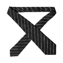 Black White Stripes Wool Adjustable Women Necktie Tie