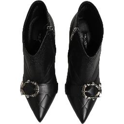 Black Devotion Quilted Buckled Boots Shoes