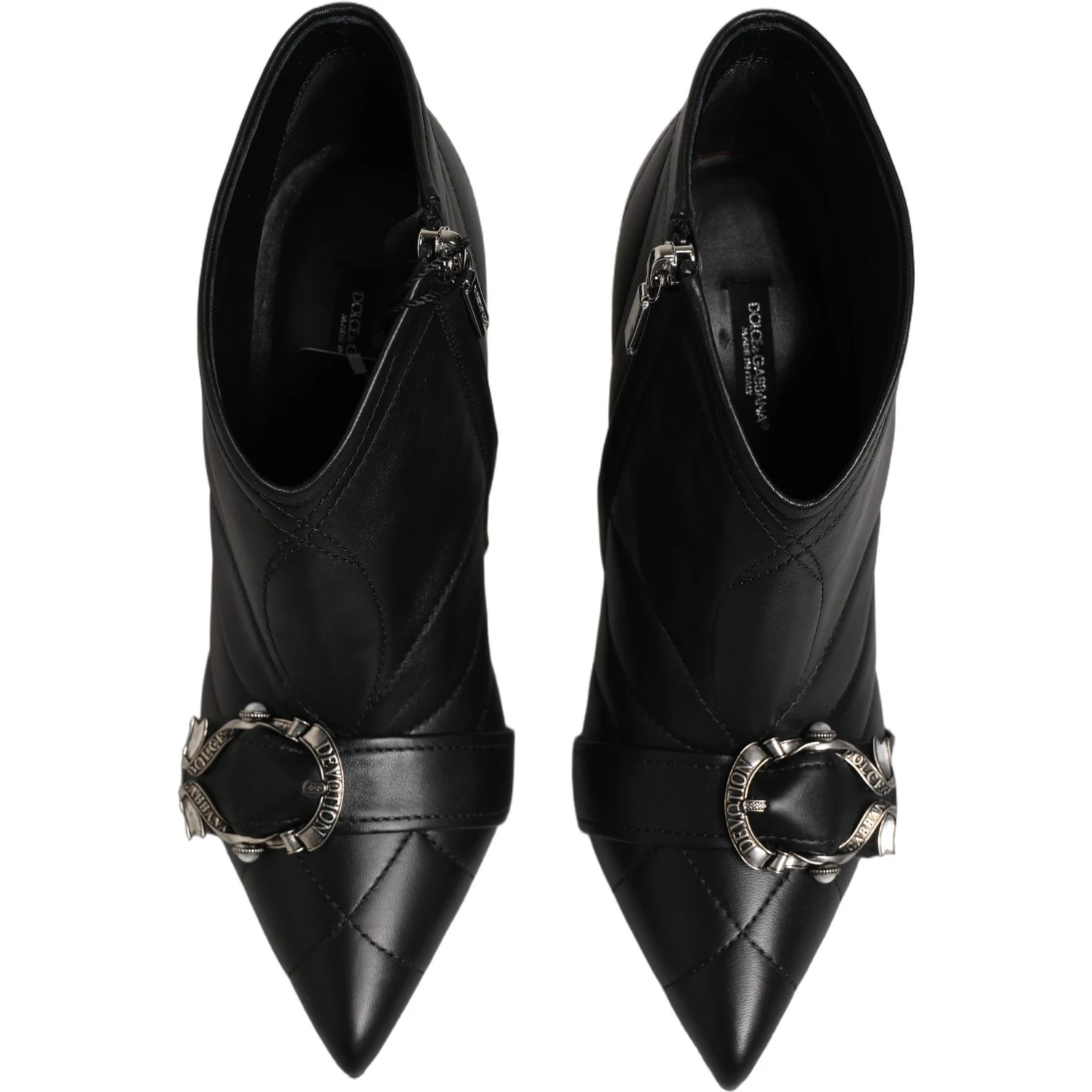 Black Devotion Quilted Buckled Boots Shoes