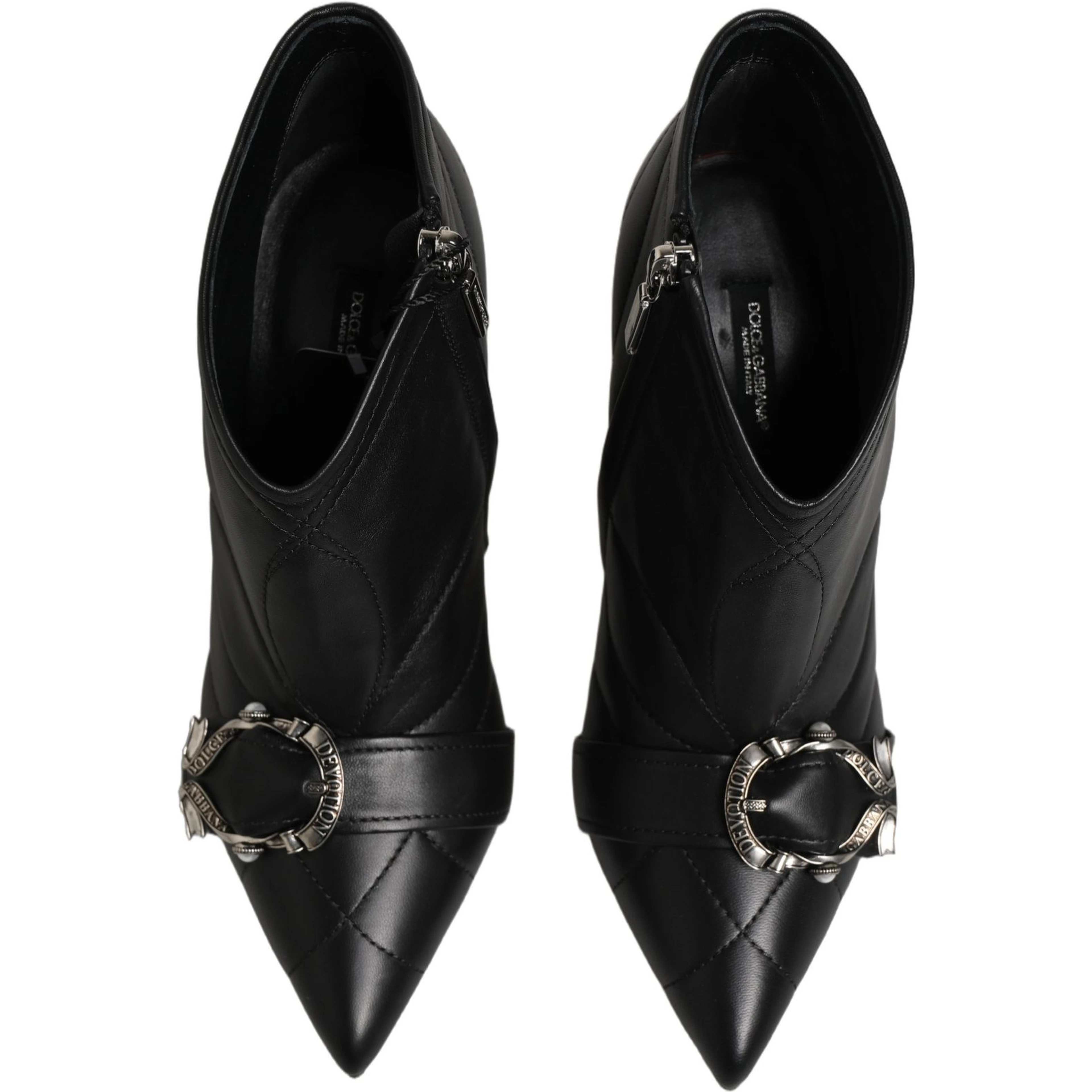 Black Devotion Quilted Buckled Boots Shoes