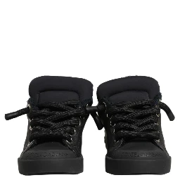 Black Leather Low Top Portofino Sneakers Shoes