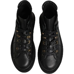 Black Leather Lace Up Men Ankle Boots Shoes