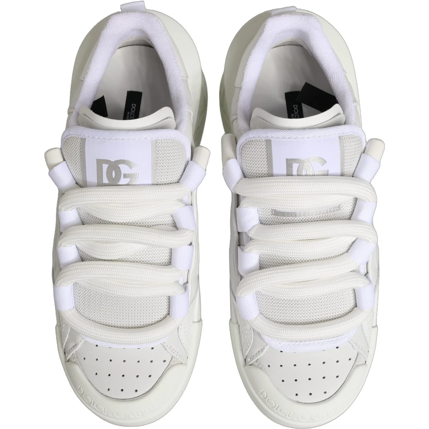 White Calfskin Leather Low Top Sneakers Shoes
