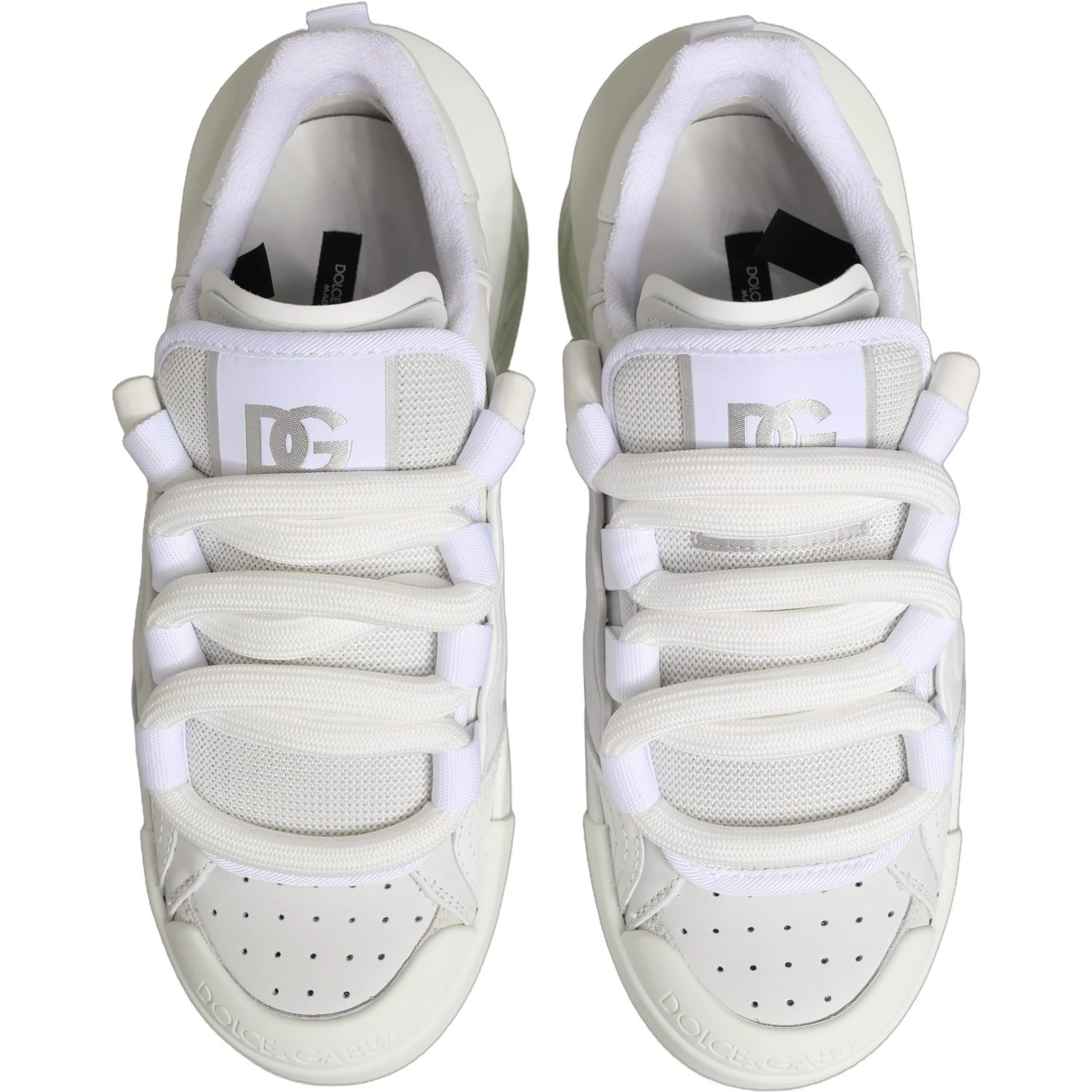 White Calfskin Leather Low Top Sneakers Shoes