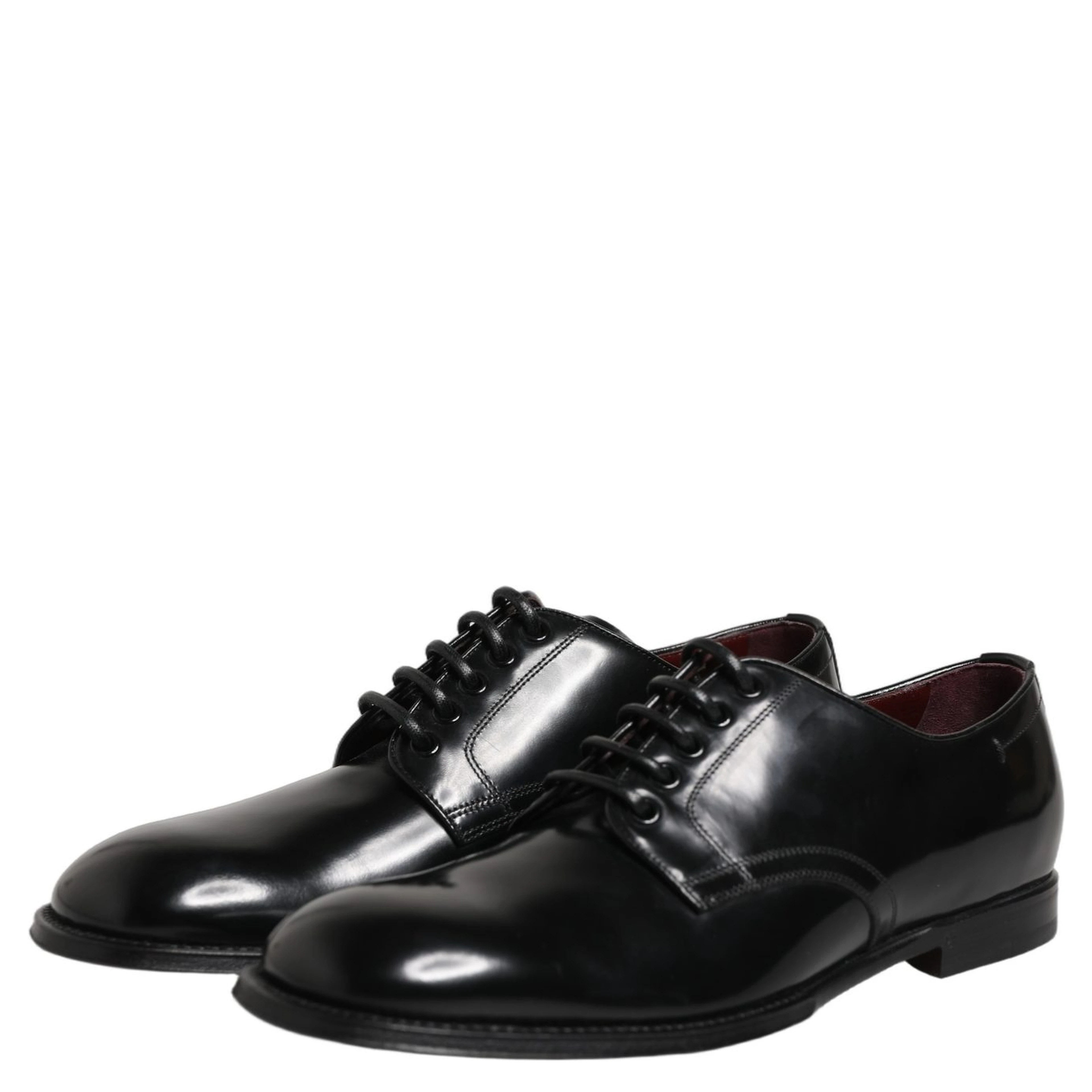 Black Calfskin Leather Derby Men Dress Shoes