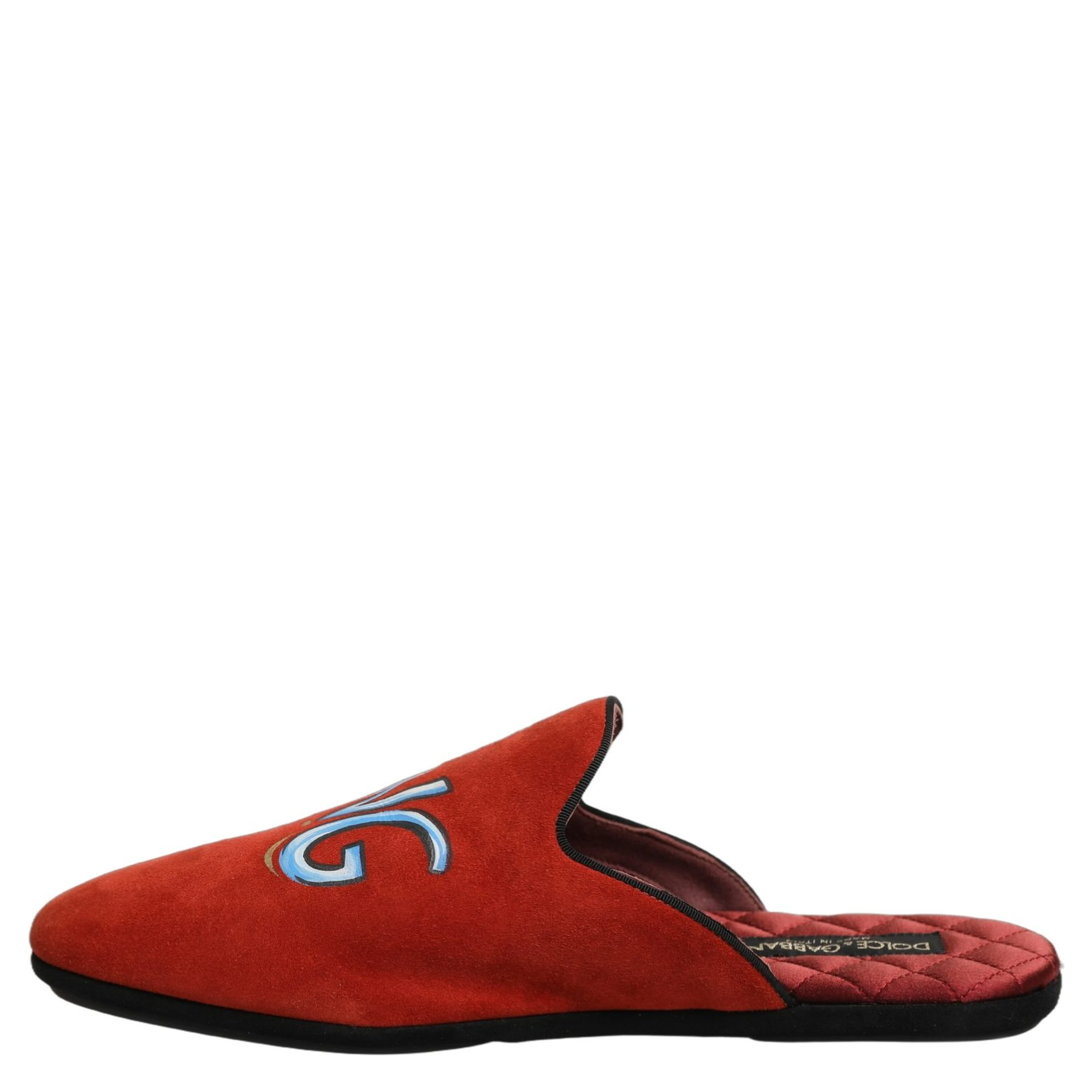 Red Suede DG King Men House Slipper Shoes