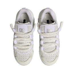 White Calfskin Leather Low Top Sneakers Shoes