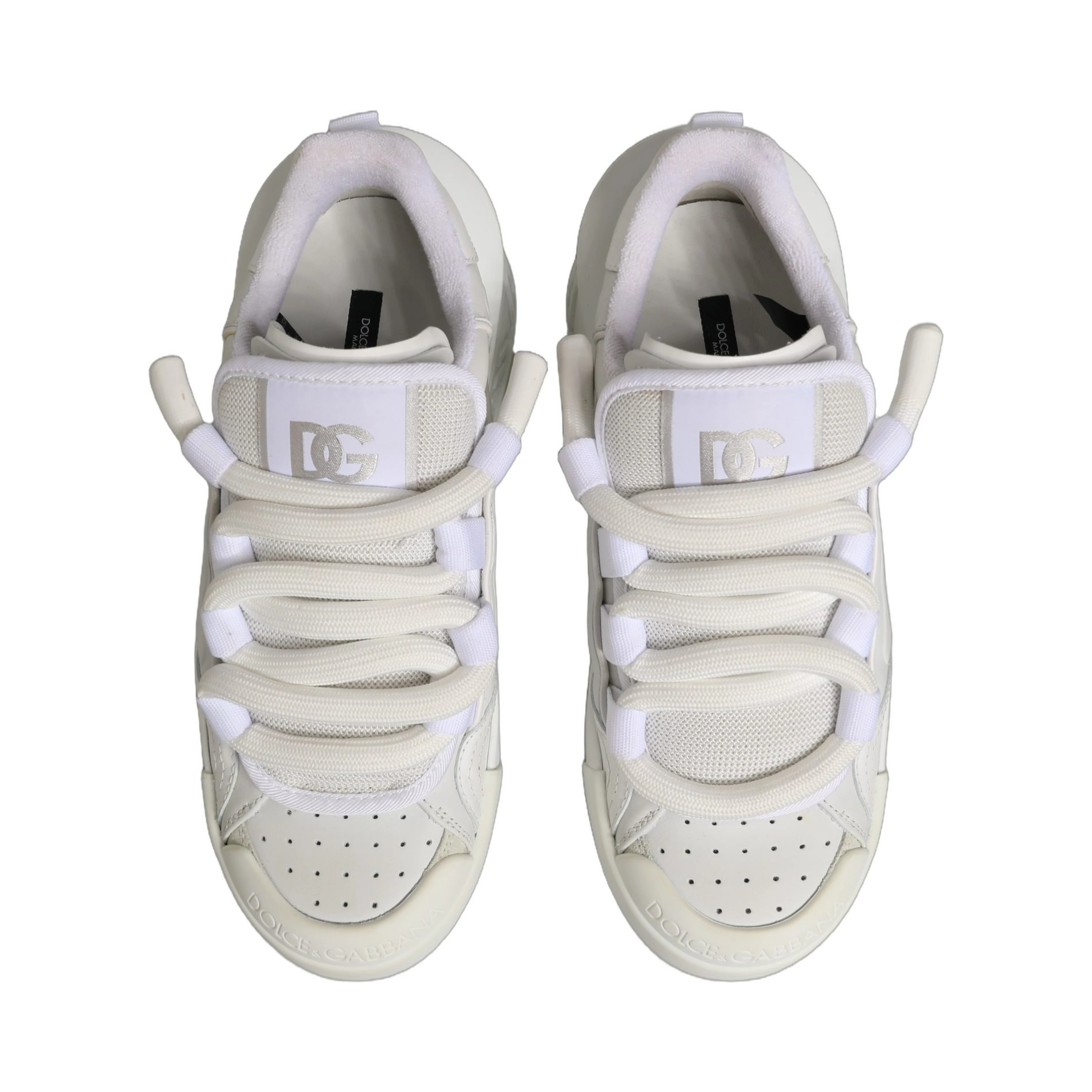 White Calfskin Leather Low Top Sneakers Shoes