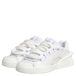 White Calfskin Leather Low Top Sneakers Shoes
